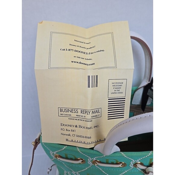 Dooney And Bourke Signature Rope Lattice DB Canvas Y2K Satchel Mint White - Picture 13 of 16
